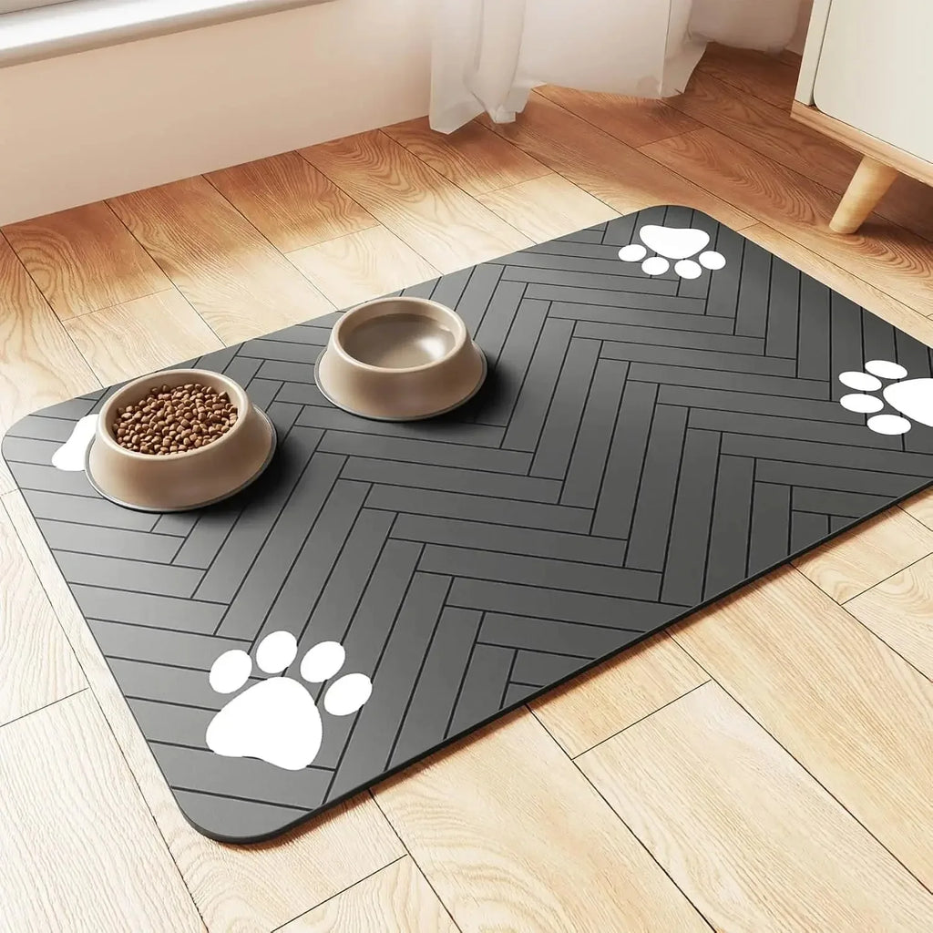 Tapis de Gamelle Absorbant et Anti-Dérapant pour Animaux