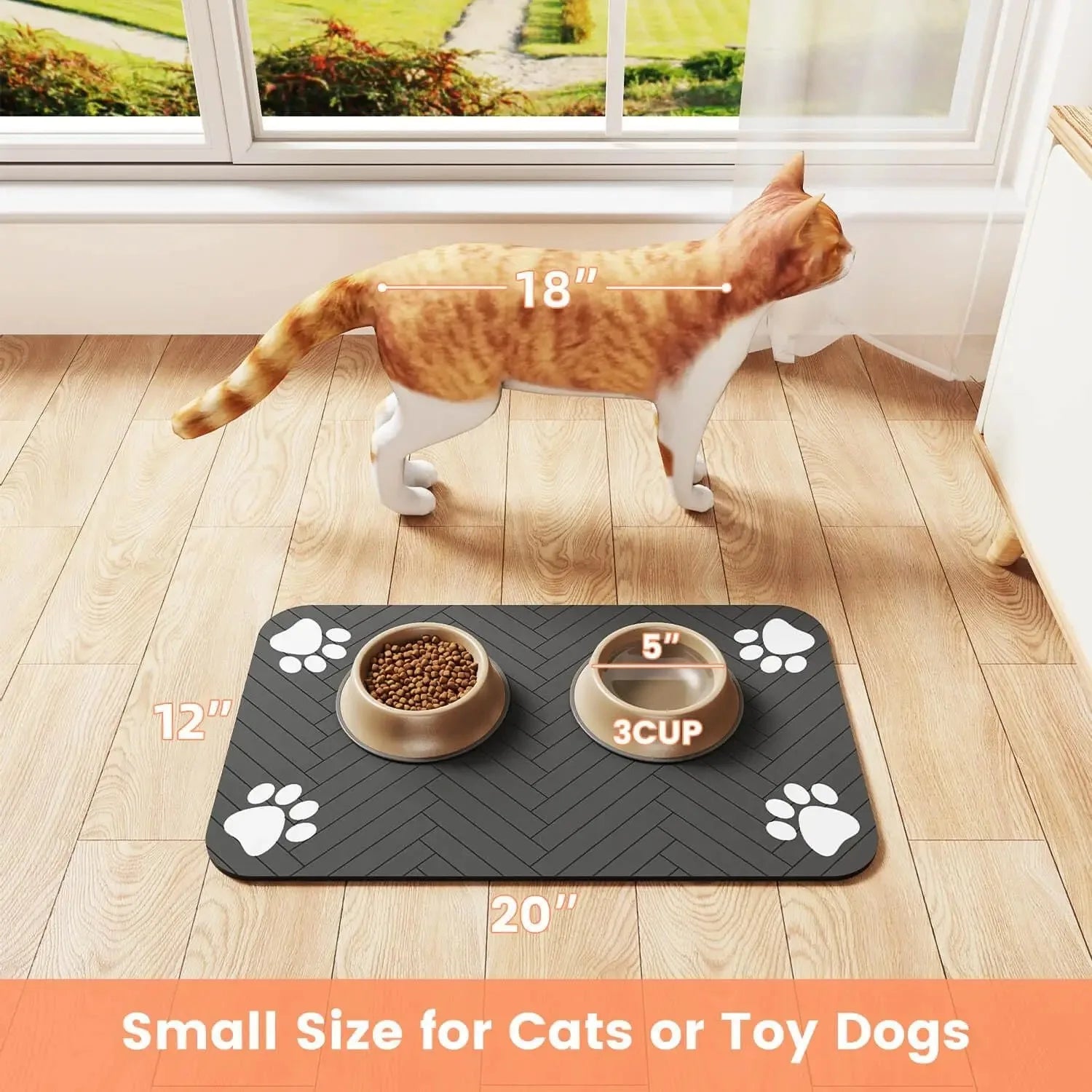 Tapis de Gamelle Absorbant et Anti-Dérapant pour Animaux