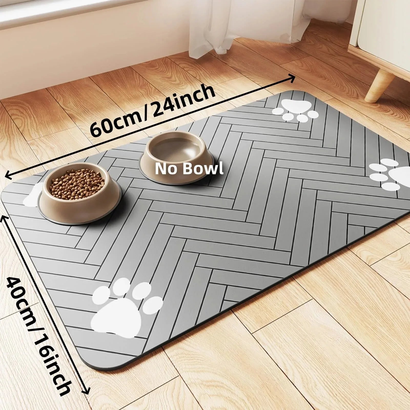 Tapis de Gamelle Absorbant et Anti-Dérapant pour Animaux