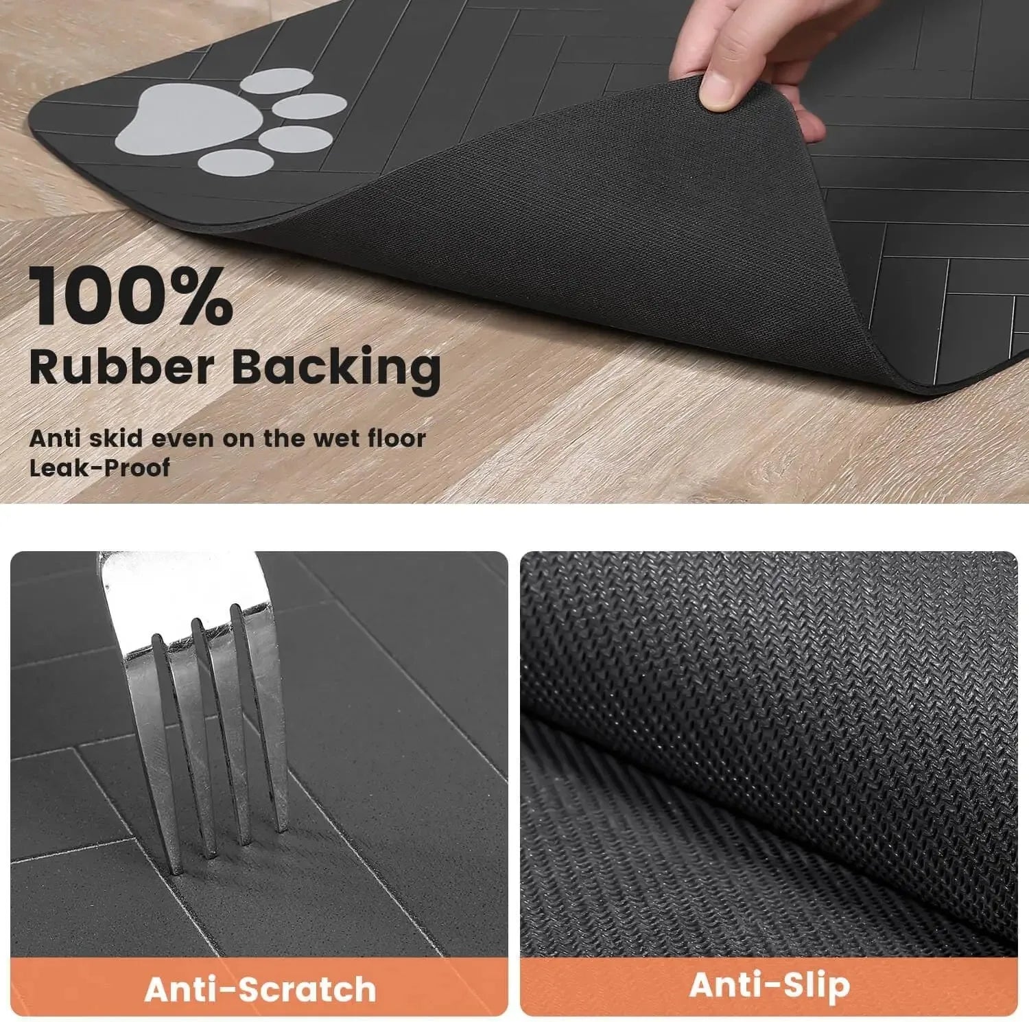 Tapis de Gamelle Absorbant et Anti-Dérapant pour Animaux