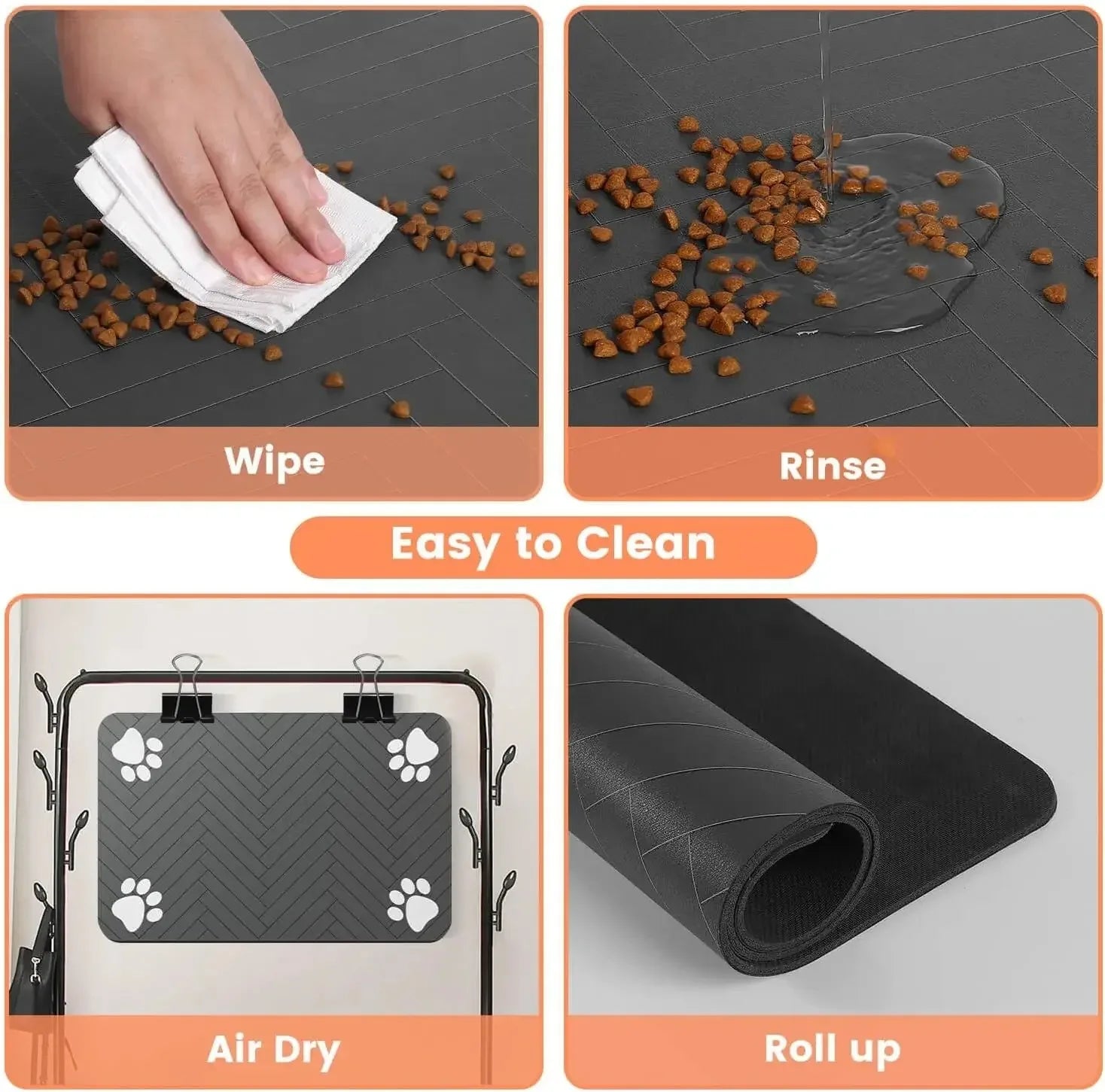 Tapis de Gamelle Absorbant et Anti-Dérapant pour Animaux