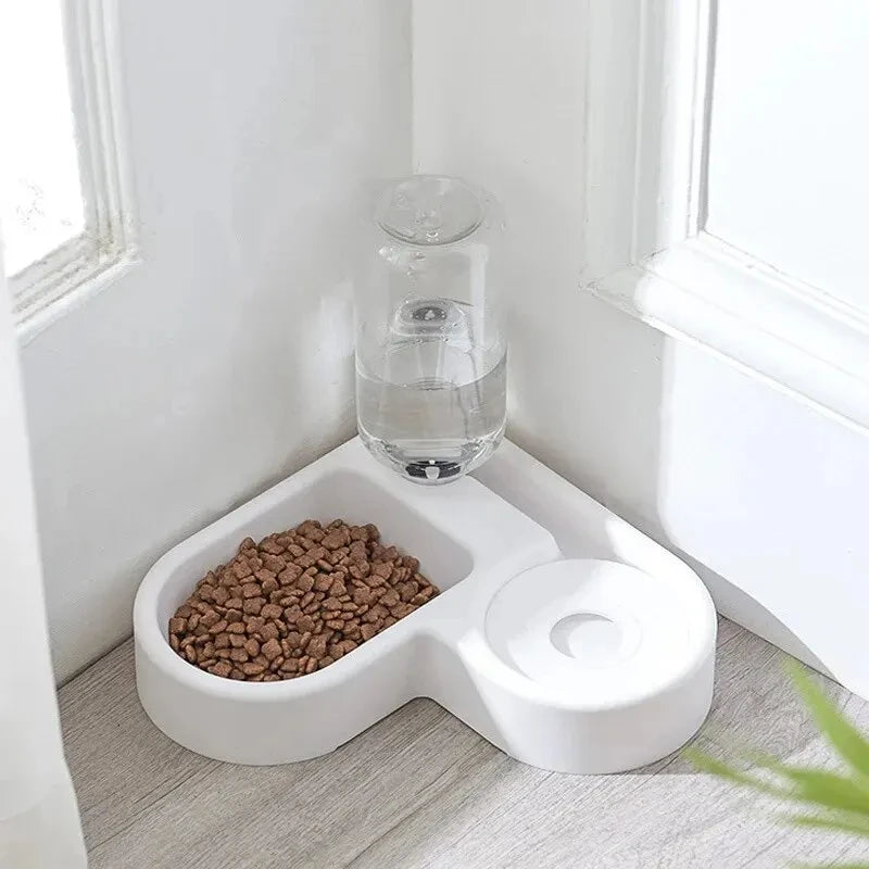 Gamelle d'Angle Compacte avec Distributeur d'Eau