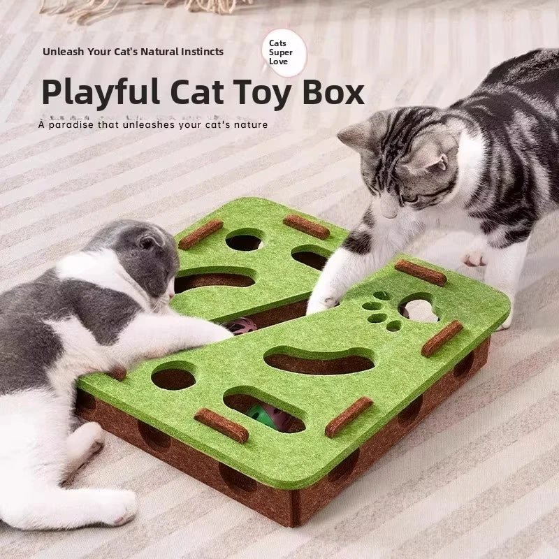 Jouet d'exercice pour chat avec balle
