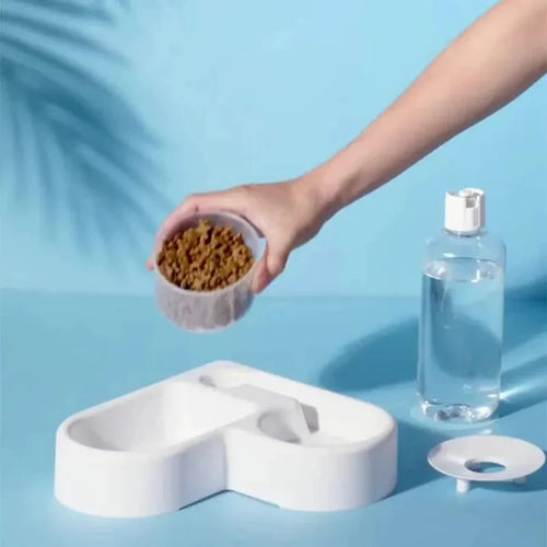 Gamelle d'Angle Compacte avec Distributeur d'Eau