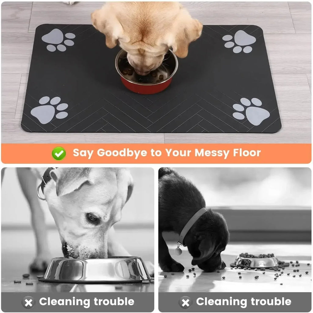 Tapis de Gamelle Absorbant et Anti-Dérapant pour Animaux