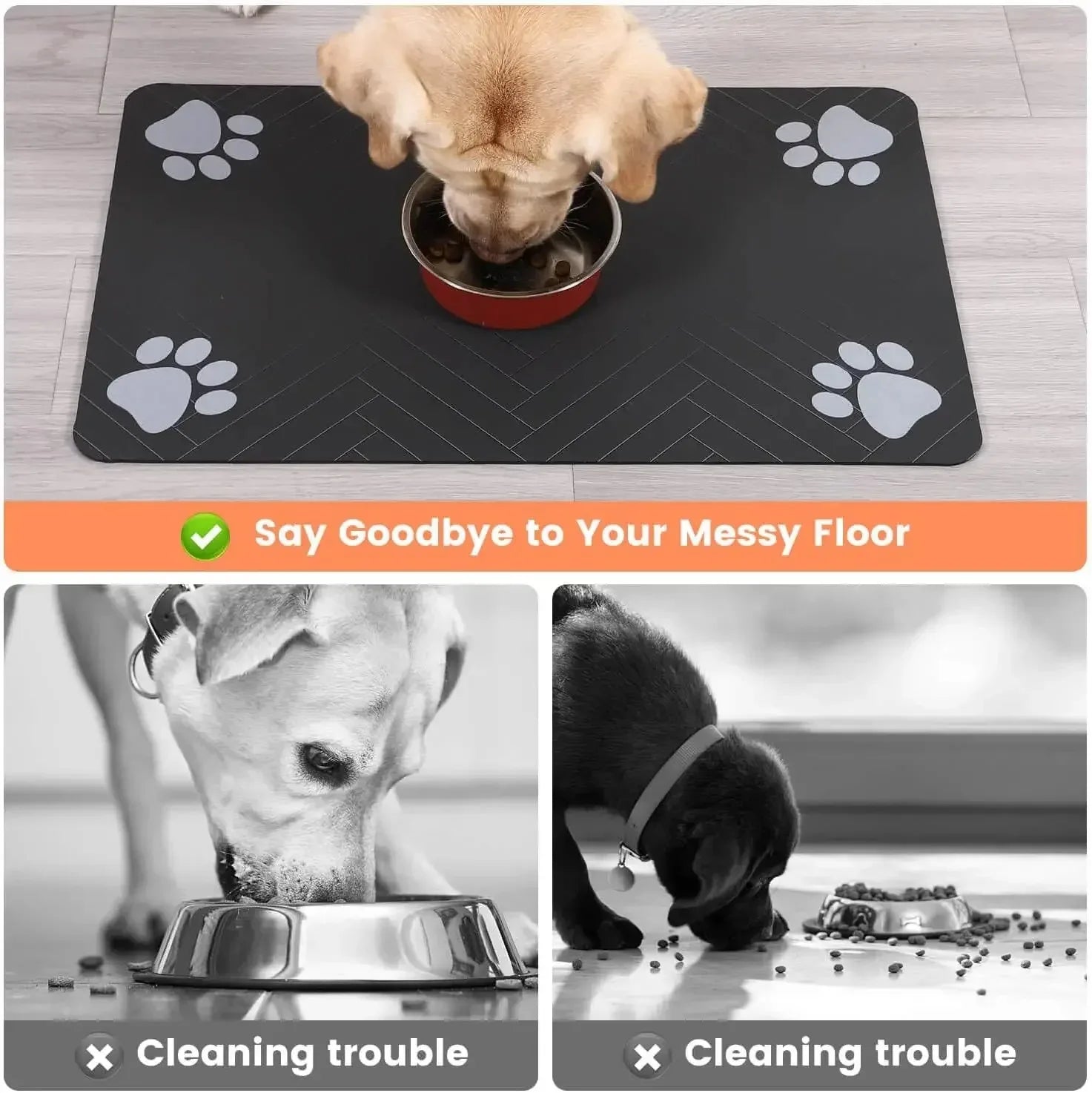 Tapis de Gamelle Absorbant et Anti-Dérapant pour Animaux