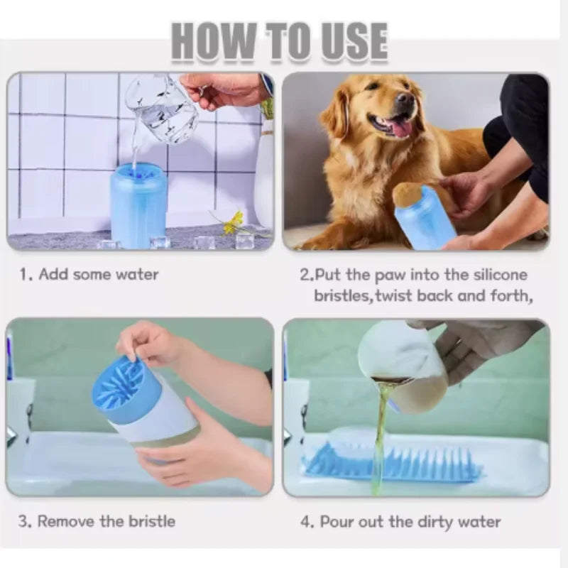 Nettoyeur de pattes pour chien et chat — Lave-pattes portable en silicone