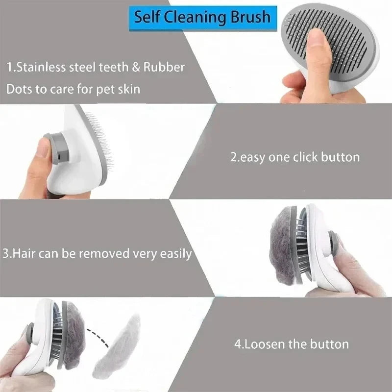 Brosse pour chiens et chats, peigne autonettoyant