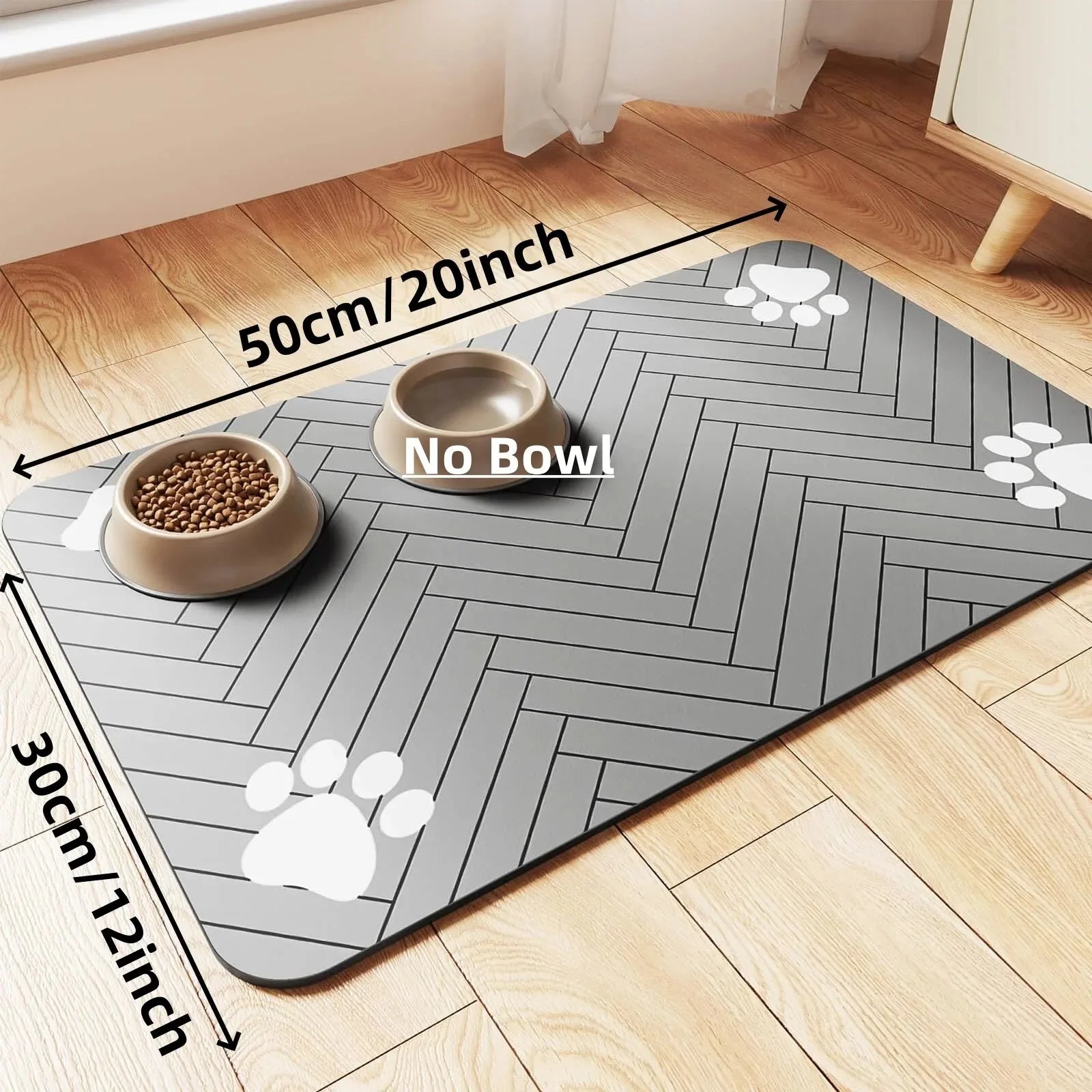 Tapis de Gamelle Absorbant et Anti-Dérapant pour Animaux