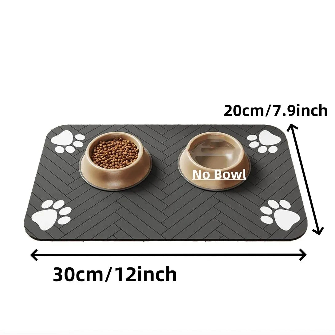 Tapis de Gamelle Absorbant et Anti-Dérapant pour Animaux